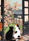 Картина по номерам Цветение сакуры и коты p56423 21век