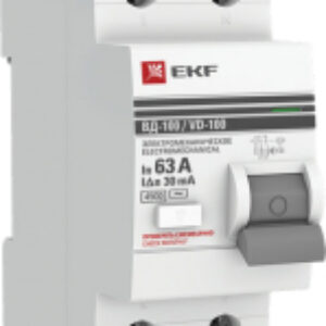 Устройство защитного отключения PROxima ВД-100 2P 63А 30мА / elcb-2-63-30-em-pro 21век