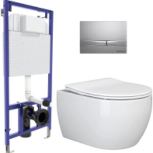 Унитаз подвесной с инсталляцией Rimless CN3001 + F2 040252 21век