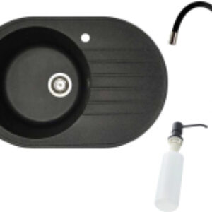 Мойка кухонная со смесителем Rondo L + смеситель W74004-2 + дозатор L405F 21век