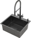 Мойка кухонная Simple 560220-55B PVD c коландером и дозатором 21век