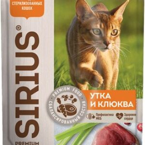 Влажный корм для кошек Для стерилизованных кошек с утка с клюквой 21век