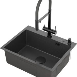 Мойка кухонная Snake 560220-60-BS PVD с коландером и дозатором 21век