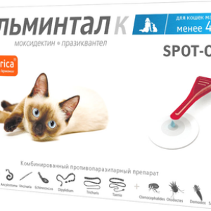 Капли от паразитов К Spot-on для кошек до 4 кг / E101 21век