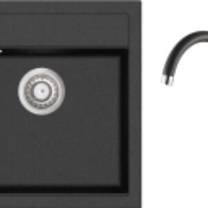 Мойка кухонная со смесителем SQT100W + смеситель Sabia 5523 601 21век