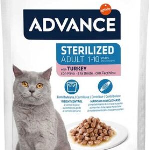 Влажный корм для кошек Sterilized кусочки нежной индейки в соусе 21век