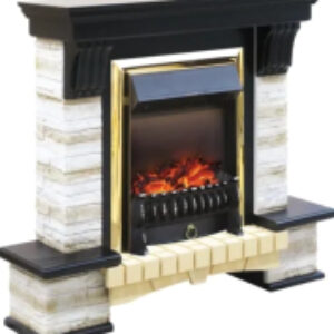 Каминокомплект Stone Montebello + Fobos FXM Brass BLT-999B-5M(BR) 21век