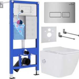 Унитаз подвесной с инсталляцией StounFix Slim 596716 21век