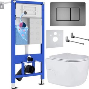 Унитаз подвесной с инсталляцией StounFix Slim 618703 21век