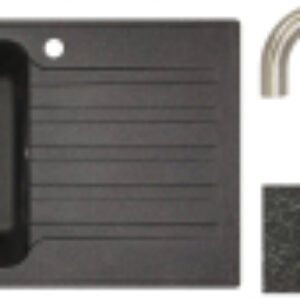 Мойка кухонная со смесителем Styl L + смеситель W4998-4 21век