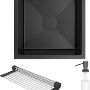 Мойка кухонная Uno 560210-44B PVD под столешницу с ролл-матом и дозатором 21век