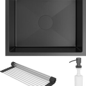 Мойка кухонная Uno 560210-54B PVD под столешницу с ролл-матом и дозатором 21век