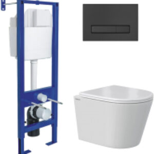 Унитаз подвесной с инсталляцией Vita Rimless / 043382 21век