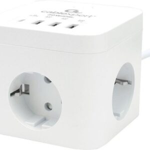 Сетевой фильтр Cablexpert CUBE-3-CU3-W-1.5