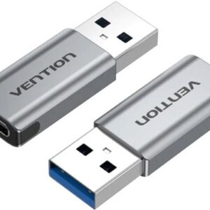 Адаптер Vention CDPH0 USB Type-A - USB Type-C (серебристый)