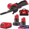 Ленточная шлифмашина Milwaukee M12 Fuel FBFL10-402B (с 2-мя АКБ