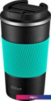 Термокружка Kitfort KT-1227 500 мл (черный/бирюзовый)