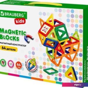 Конструктор BRAUBERG 663847 Kids Magnetic Big Blocks-64
