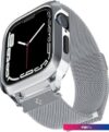 Ремешок Spigen Metal Fit Pro для Apple Watch (45/44 мм) (серебристый)