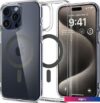 Чехол для телефона Spigen Ultra Hybrid (MagFit) для iPhone 15 Pro Max ACS06577 (серый)