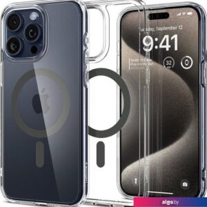 Чехол для телефона Spigen Ultra Hybrid (MagFit) для iPhone 15 Pro Max ACS06577 (серый)
