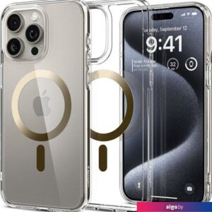 Чехол для телефона Spigen Ultra Hybrid (MagFit) для iPhone 15 Pro ACS06718 (золотой)
