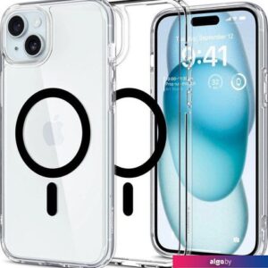 Чехол для телефона Spigen Ultra Hybrid (MagFit) для iPhone 15 ACS06803 (черный)