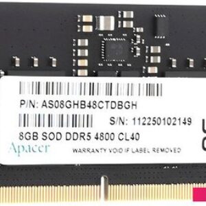 Оперативная память Apacer 8ГБ DDR5 SODIMM 4800 МГц AS08GHB48CTDBGH