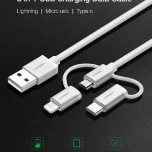 Кабель Ugreen US186-50203 USB Type-A - USB Type-C/Lightning/microUSB (1.5 м