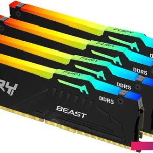 Оперативная память Kingston FURY Beast RGB 4x32ГБ DDR5 5600 МГц KF556C40BBAK4-128