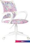 Офисное кресло Бюрократ Burokids 1W 1942510 (мультиколор розовая луна/пластик белый)