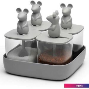 Набор емкостей Qualy Mouse Seasoning QL10366-CL-GY