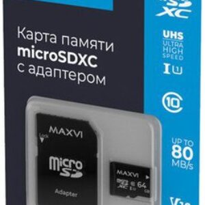 Карта памяти Maxvi microSDHC 64GB Class 10 UHS-I (1) MSD64GBC10V10
