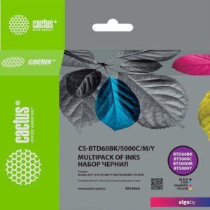 Чернила CACTUS CS-BTD60BK-5000M-C-Y (4x100 мл)