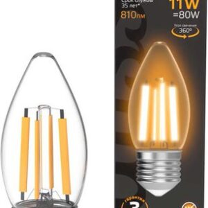 Светодиодная лампочка Gauss Filament Свеча 11W 810lm 2700К Е27 LED 1/10/50 103802111