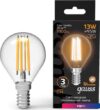 Светодиодная лампочка Gauss Filament Шар 13W 1100lm 2700К Е14 LED 1/10/50 105801113