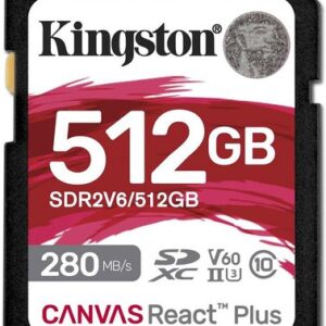 Карта памяти Kingston Canvas React Plus V60 SDXC 512GB