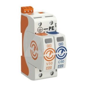 Разрядник V50-1+NPE+FS-280, 2P, It(10/350)=12.5кА, It(8/20)=50кА, Up=1.3кВ, с дист. сиг., B+C