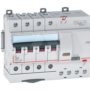 Дифф. авт. выключатель Legrand DX3, электромеханический, 4P, 63А, хар-ка C, 6кА, 30mA, тип AC, 7М