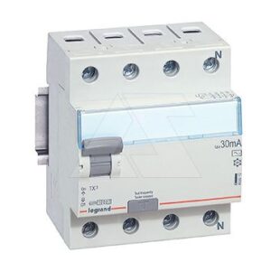 УЗО Legrand TX3, электромеханическое, 4P, 25A, 10kA, 30mA, тип AC, 4M
