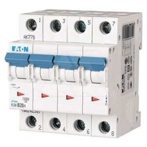 Авт. выключатель PLSM-C20/4, 4P, 20A, хар-ка C, 10kA, 4M