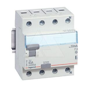 УЗО Legrand TX3, электромеханическое, 4P, 63A, 10kA, 30mA, тип AC, 4M