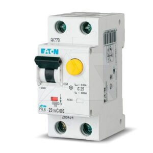 Дифф. авт. выключатель PFL6-25/1N/C/003, 1P+N, 25A, хар-ка C, 6kA, 30mA, тип АС, 2M