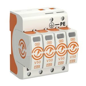 Разрядник V50-4-280, 4P, Un=230В, Iimp=50кА, Imax=160кА, Up=1.3кВ, класс В+C