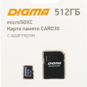 Карта памяти Digma MicroSDXC Class 10 Card30 DGFCA512A03
