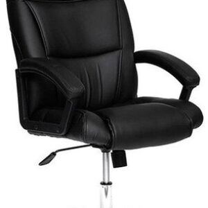 Офисное кресло TetChair Bergamo (хром/кожзам черный)