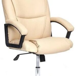 Офисное кресло TetChair Bergamo хром/кожзам (бежевый)