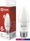 Светодиодная лампочка In Home LED-Свеча-VC 6Вт 230В Е27 4000К 570Лм 4690612020419