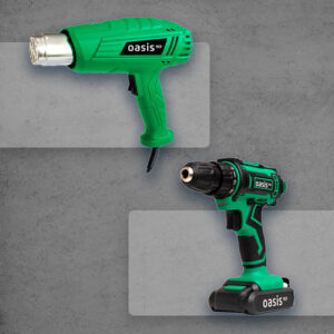 Фен строительный Oasis TG-20 Eco + Аккумуляторный шуруповёрт Oasis ASB-14S Eco