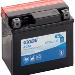 Аккумулятор EXIDE ETX5L-BS 12В 4Ач 70CCA